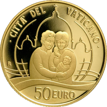50 Euro Gold coin for Pope Francis – “family in the Church” – Vatican City