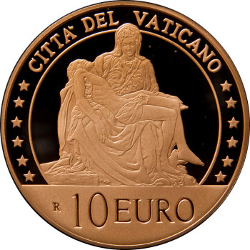 10 Euro copper coin – Art and Faith: Michelangelo’s Pietà – Vatican City