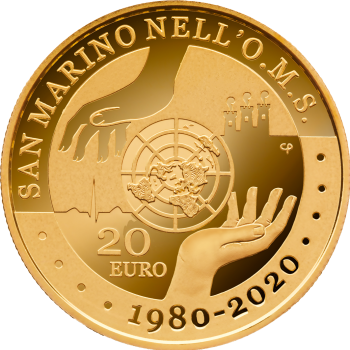 20 Euro Gold coin – 40 years of San Marino in the WHO– Republic of San Marino